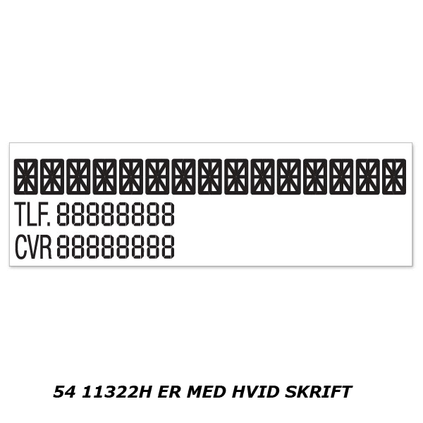 Skomø, Firma, Tlf. og Cvr-skilt Hvit