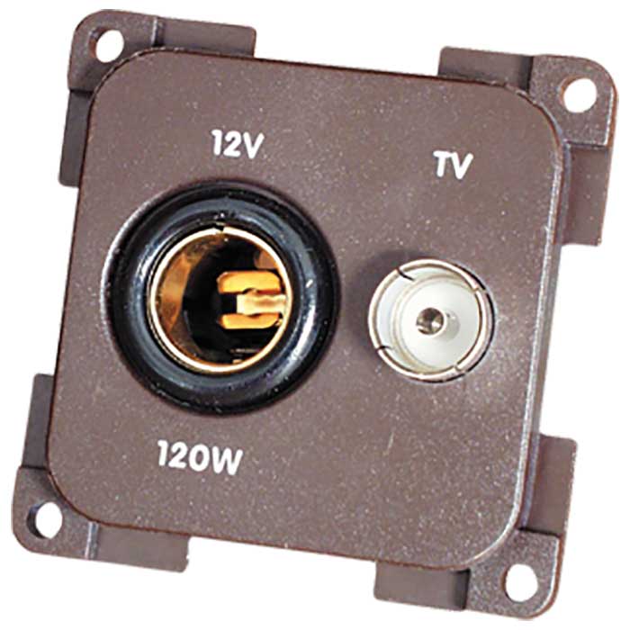 DEFA, vegguttak 12 V DC/TV, brun