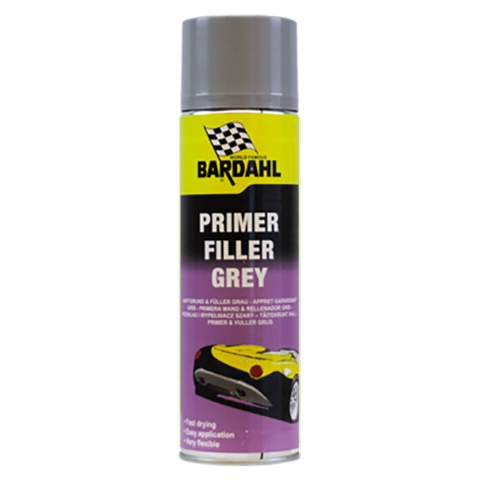 Bardahl, grå spray med grunning og fyller, 500 ml.