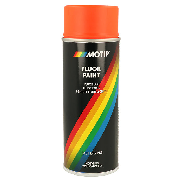 Motip, fluorescerende spray rød/oransje 400 ml.