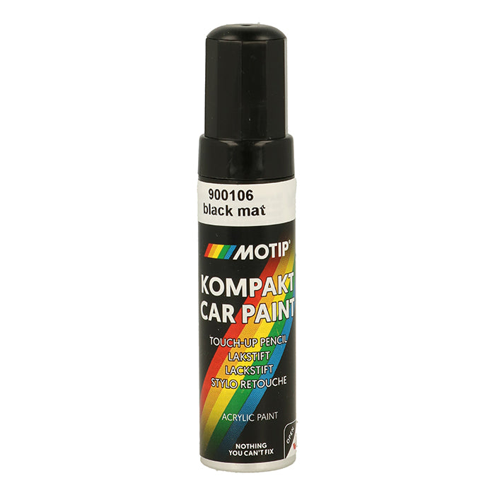 Motip, akrylbasert matt svart lakkstift for billakk, 12 ml