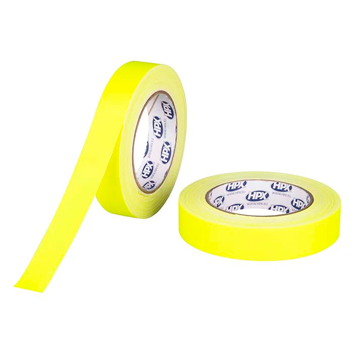 HPX, gaffatape, fluorescerende gul, 25 mm x 25 m