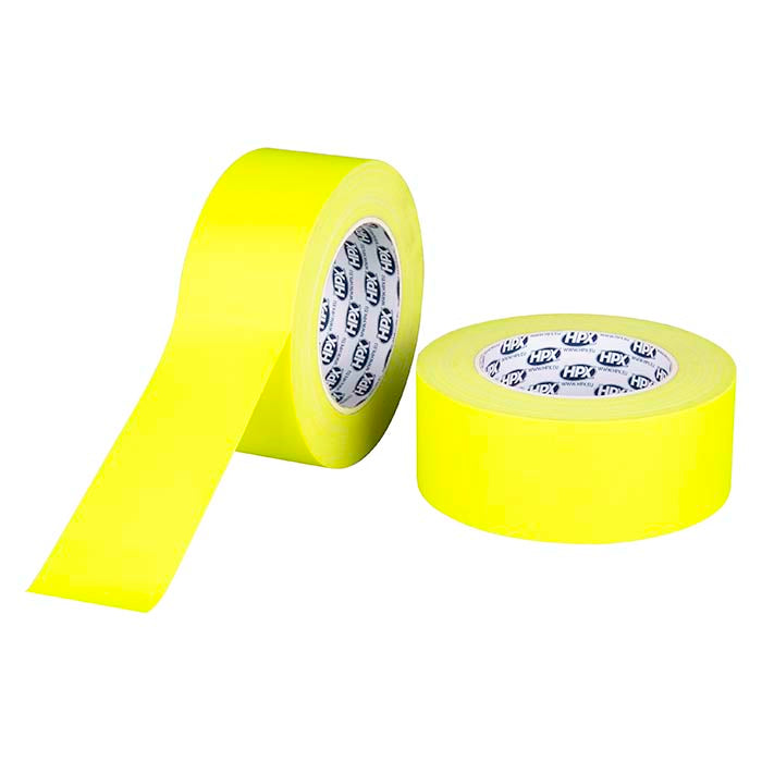 HPX, gaffatape, fluorescerende gul, 50 mm x 25 m