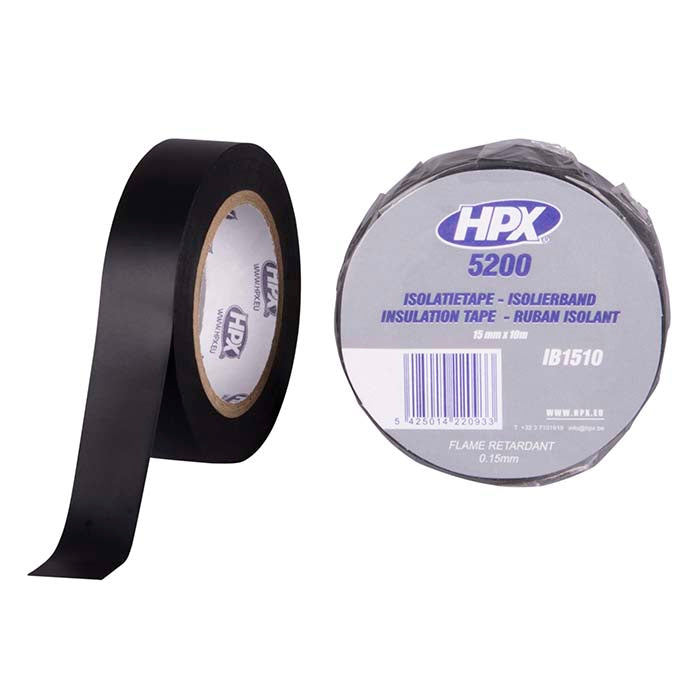 HPX, svart isolasjonstape 15 mm x 10 m