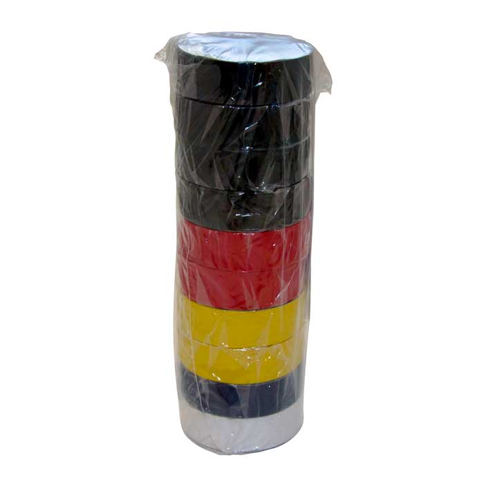 HPX, 10 stk. isolasjonstape i fargemiks, 19 mm x 10 m