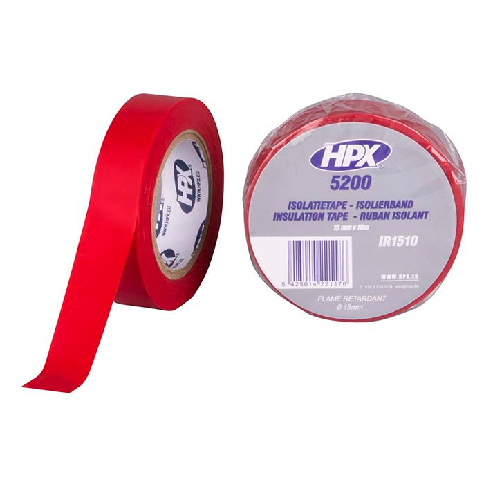 HPX, isolerbånd rød 15 mm x 10 m