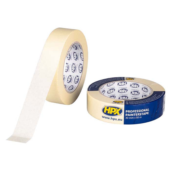 HPX, Maskeringstape Opp til 60 grader, krem, 30mm x 50m