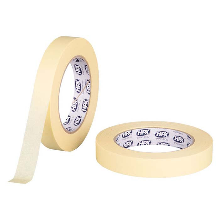 HPX, Maskeringstape kremfarget opp til 100 grader, 19mm x 50m — sett