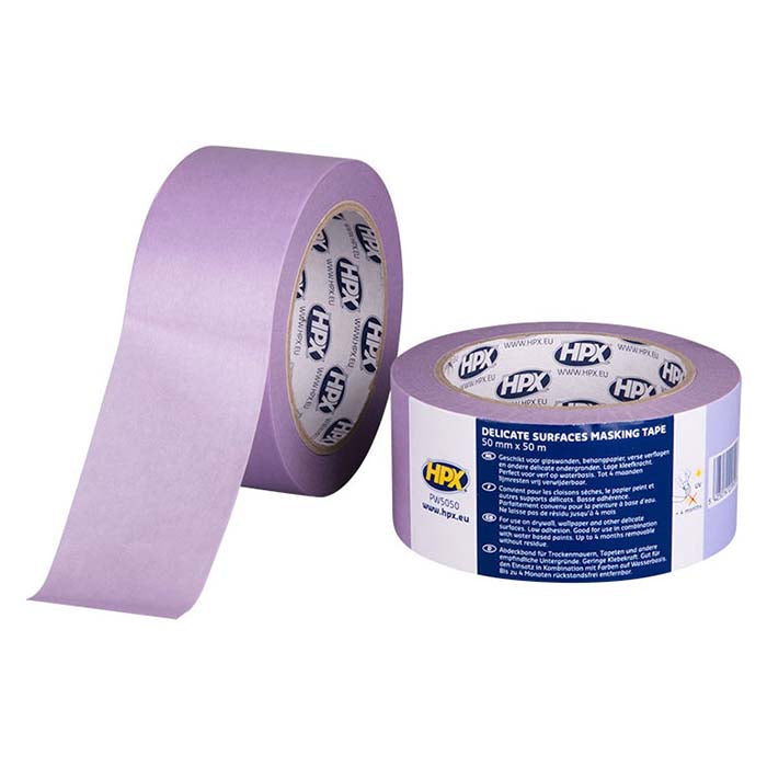 HPX, maskeringstape for ømfintlige overflater, lilla, 48mm x 50m