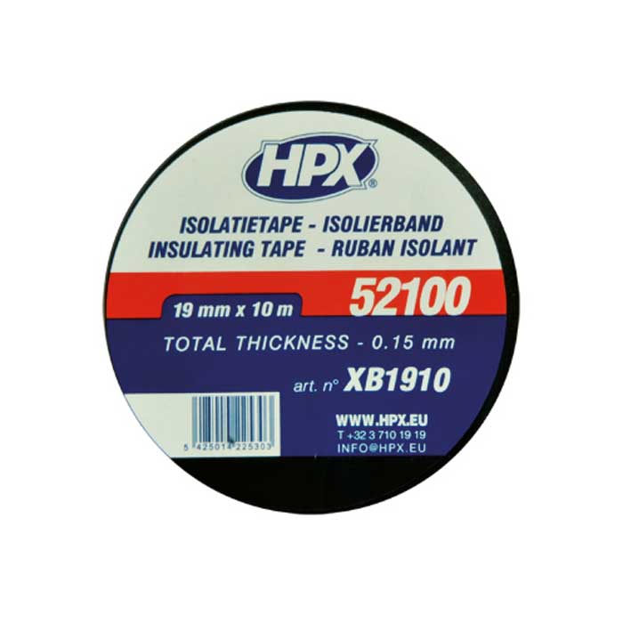 HPX, Lux isolerbånd, sort, 1 stk. 19 mm x 10 m