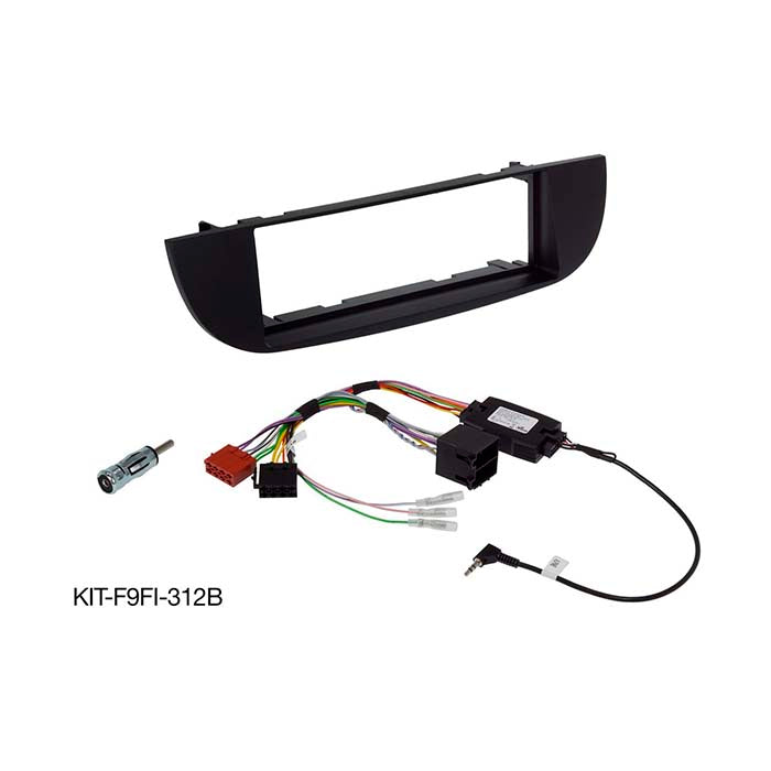 Alpine, 9-tommers monteringssett for Fiat 500 før ansiktsløfting/svart